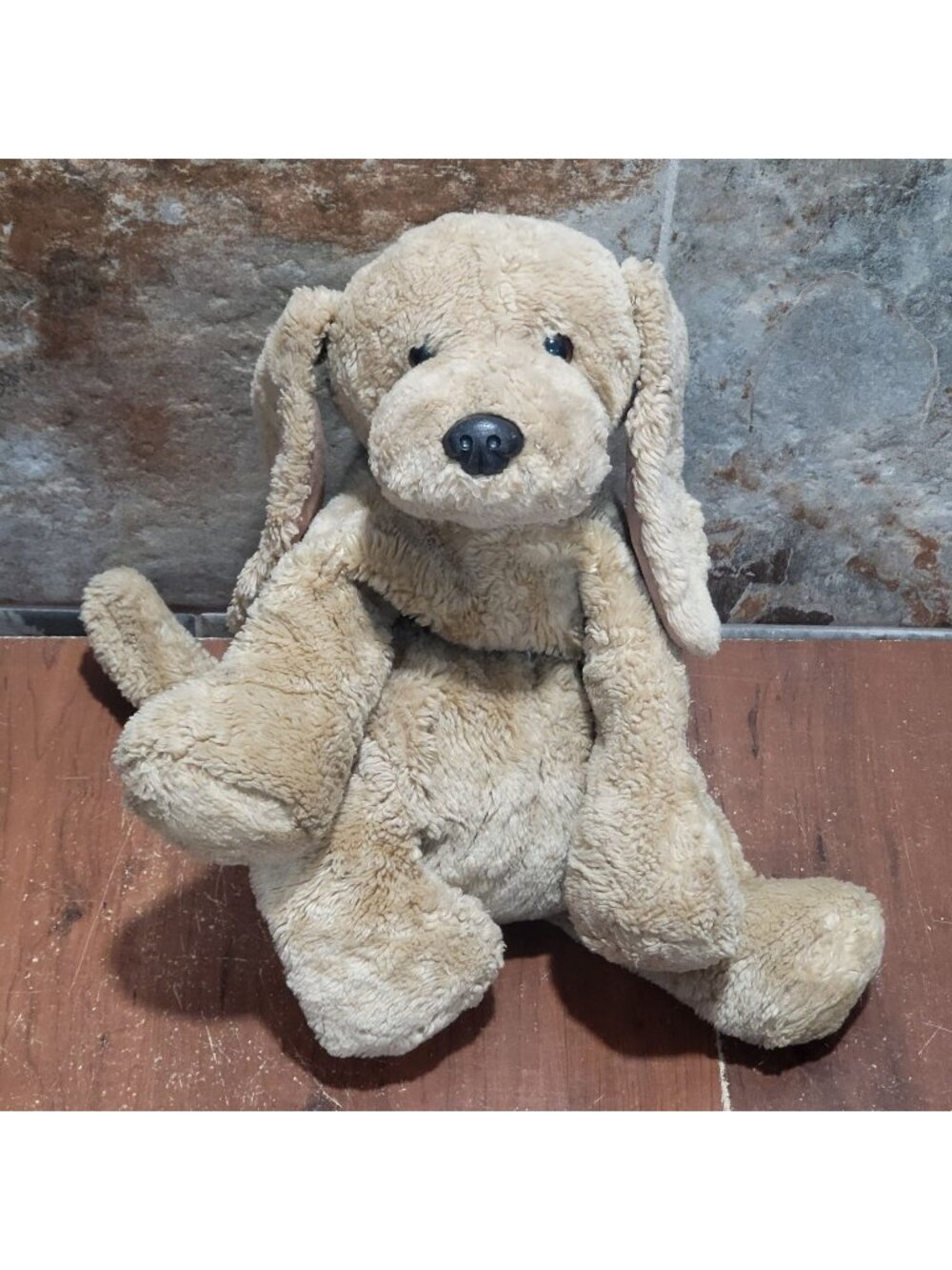 Vintage Gund Puddles Dog Plush Stuffed Animal Puppy 5318 Tan Lab Retriever